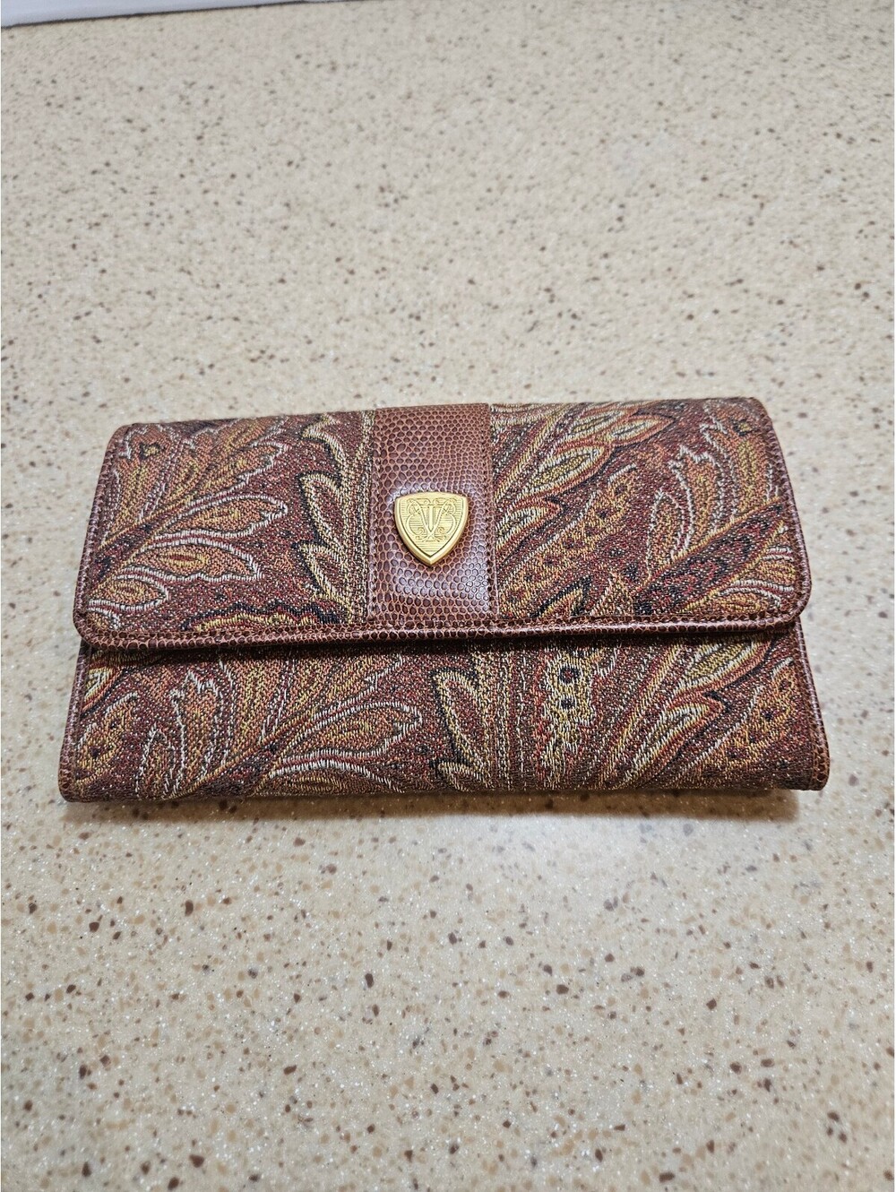 Brown paisley wallet